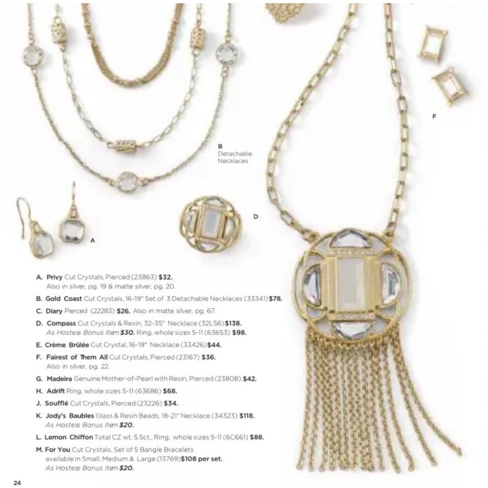 LIA SOPHIA COMPASS Necklace Rhinestones Gold Tone Chain Fringe Excellent - Picture 7 of 8